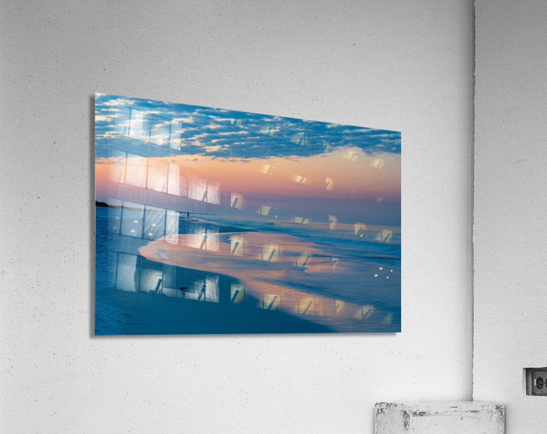 Destin Florida Sunrise Woman walking ahead of me catching a moment Acrylic Print