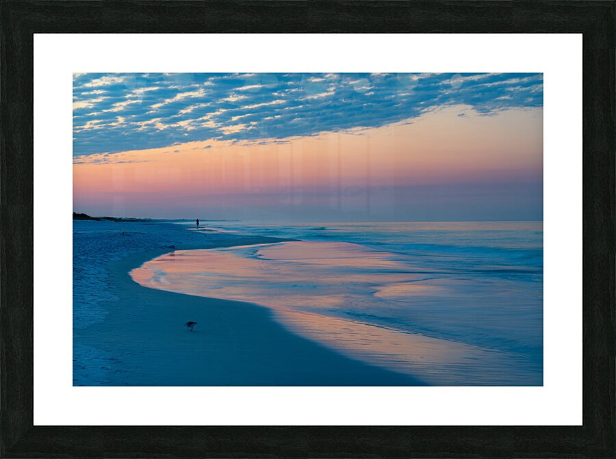 Destin Florida Sunrise Woman walking ahead of me catching a moment Picture Frame print