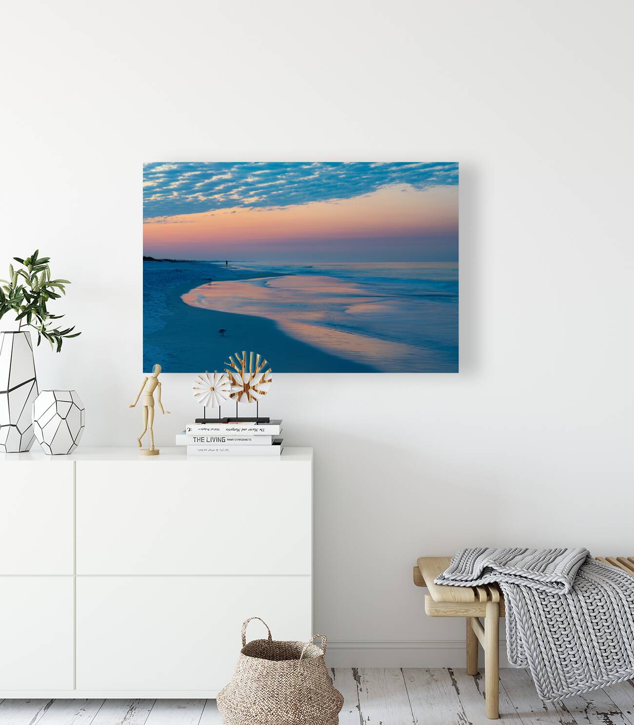 Destin Florida Sunrise Woman walking ahead of me catching a moment Reproduction