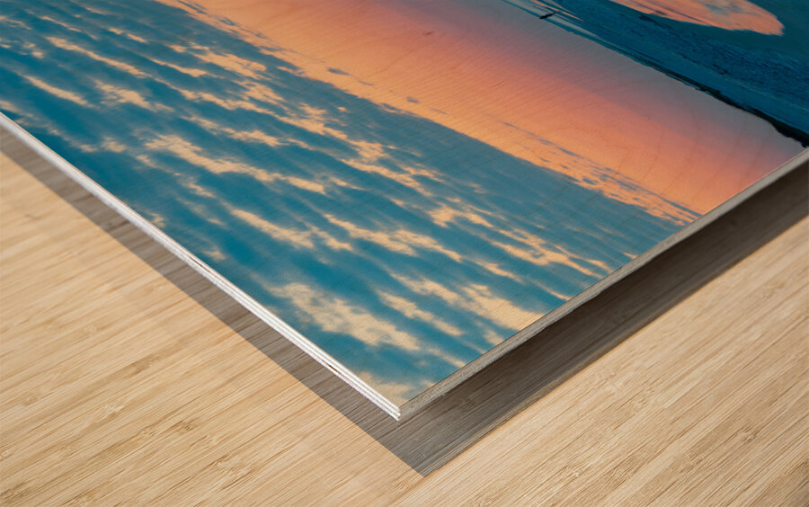 Destin Florida Sunrise Woman walking ahead of me catching a moment Wood print